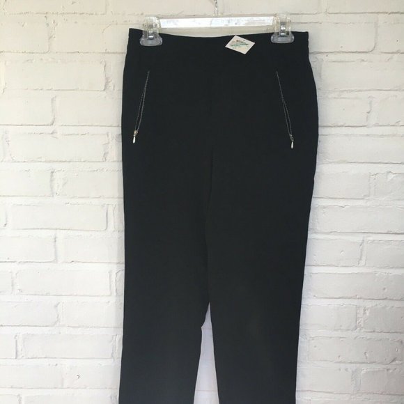 NWT NEW Club Monaco Black Classic Work Pants Trousers - Org. $159 - Size 00 - Picture 1 of 6